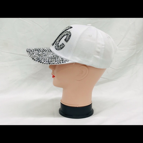 NYC Bling Fashion Rhinestones Studs Golfer Hat Baseball Cap
White - Picture 4 of 5